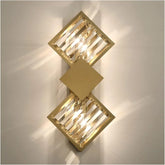 Crystal Golden Brass Double Wall Lamp
